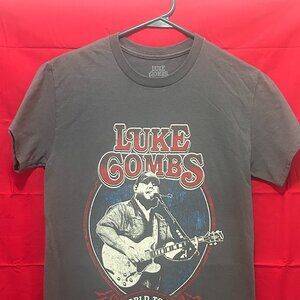 Luke Combs world tour 2023 gray concert tshirt, small